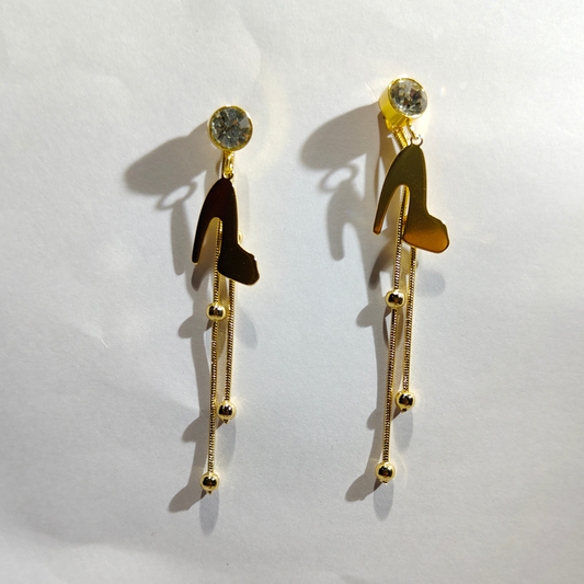 Golden Sandal Drops – Long Gold Plated Anti-Tarnish Earrings