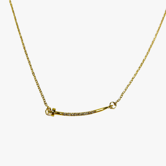 Sparkline Edge Pendant – Diamond Gold Plated Pendant