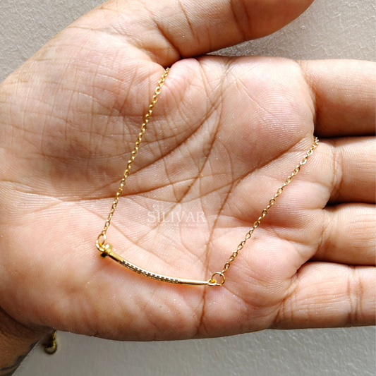 Sparkline Edge Pendant – Diamond Gold Plated Pendant